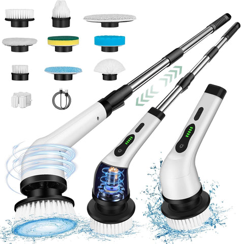 Wireless Electric Rotary Floor Scrubber With Replaceable 9 Brush Heads